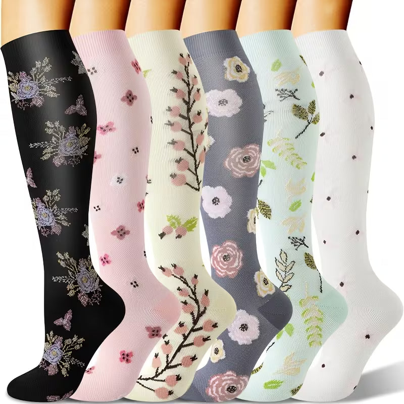 Floral Compression Socks – Comfortable & Stylish Leg Support