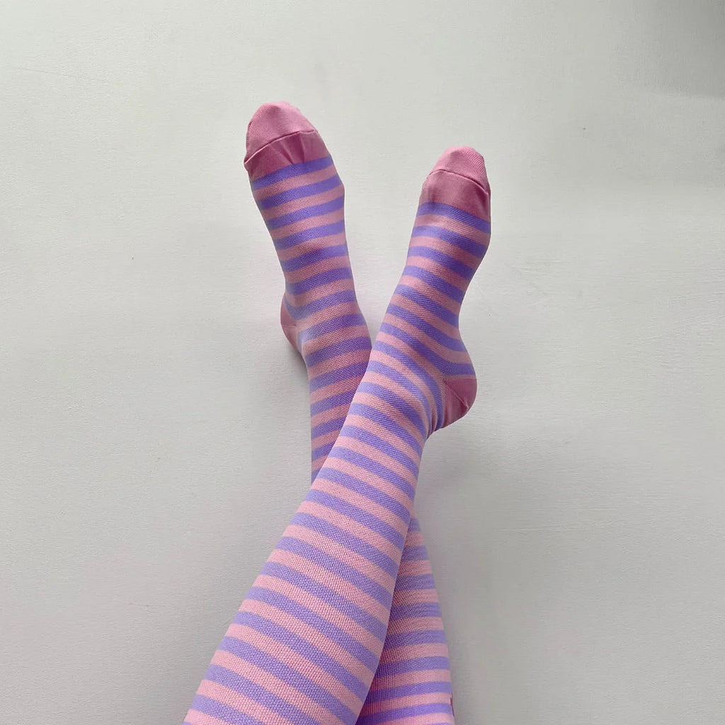 Lilac Fairy Stripe Compression Socks