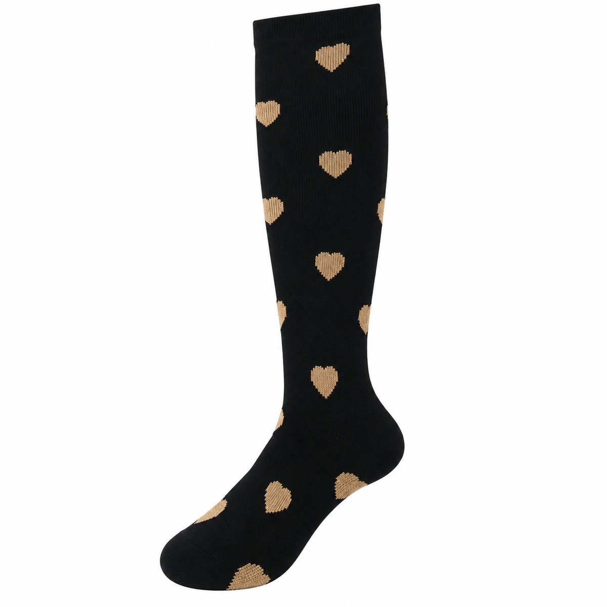 Heart Pattern Compression Socks – Cute Knee High Support Socks for Women