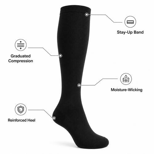 Classic Black Compression Socks