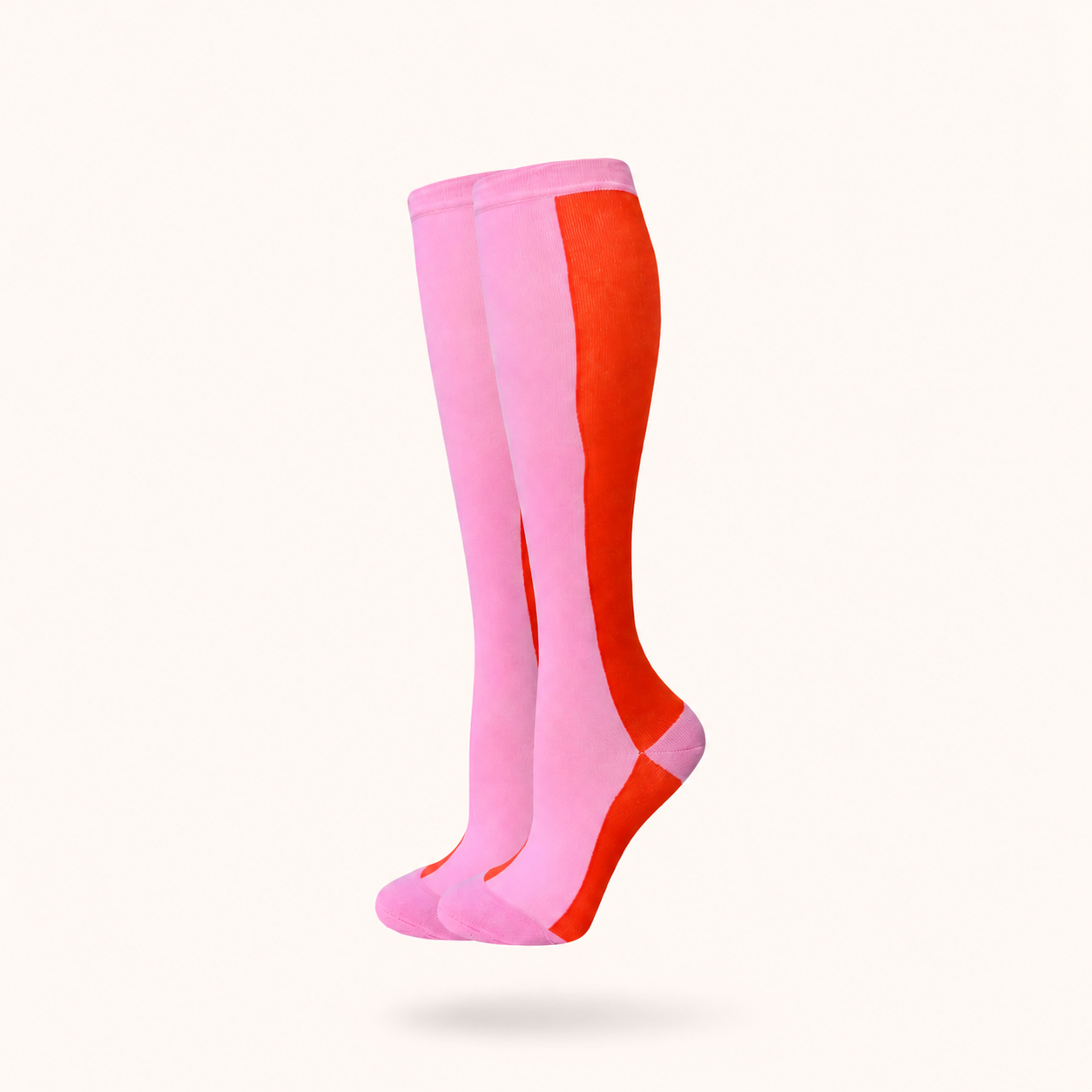 Blush Two-Tone Compression Socks