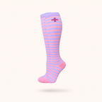 Lilac Fairy Stripe Compression Socks