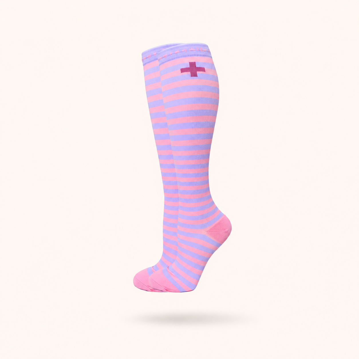 Lilac Fairy Stripe Compression Socks