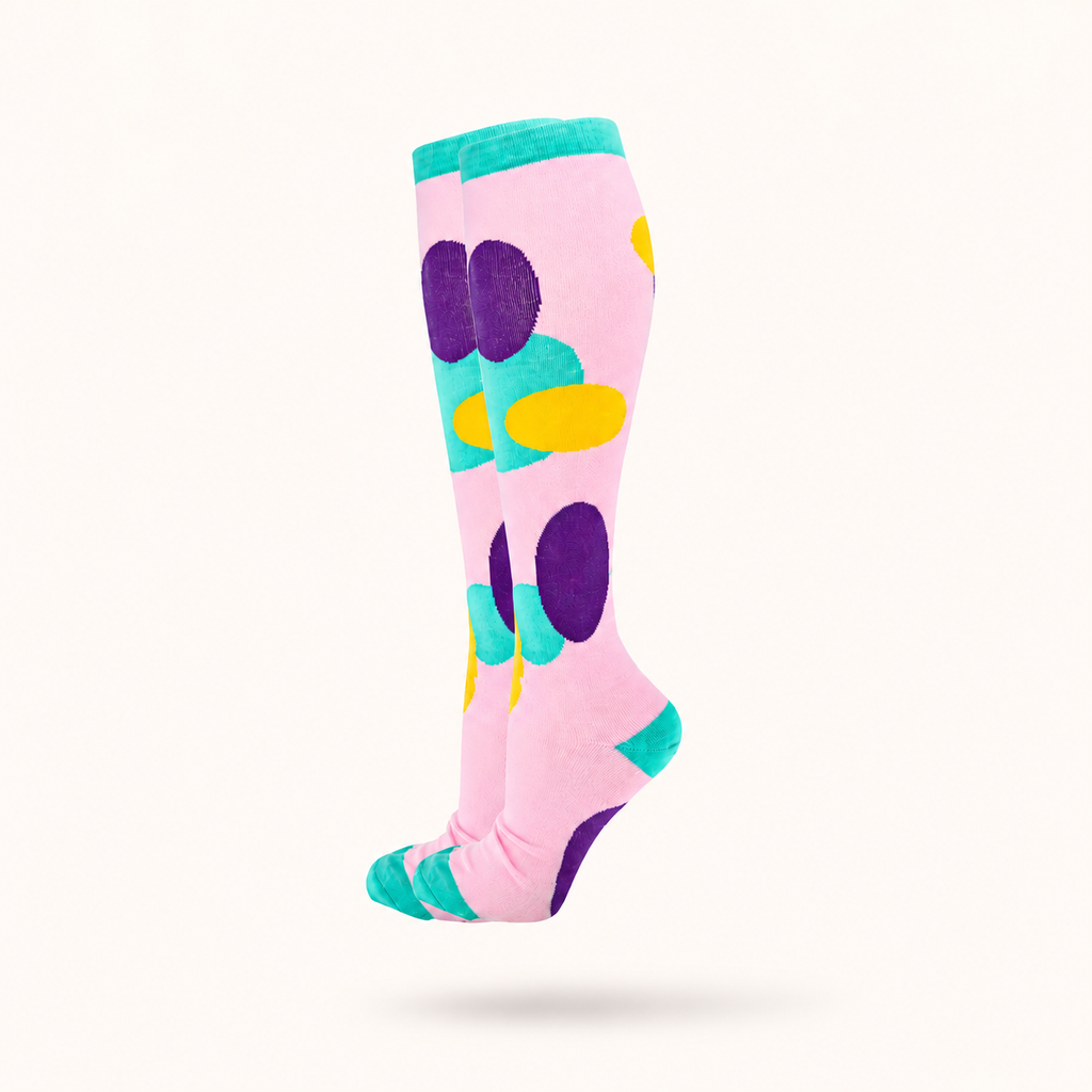 Bubble Pop Pink Compression Socks