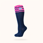 Navy & Pink Cross Compression Socks