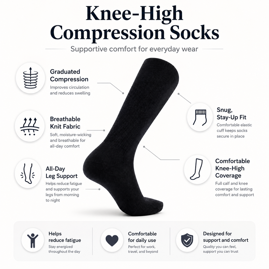Premium Knee-High Compression Socks for Support