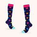 Rainbow Heart Knee-High Compression Socks
