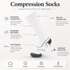 Performance Compression Socks with Cushioned Support and Sleek Athletic Design