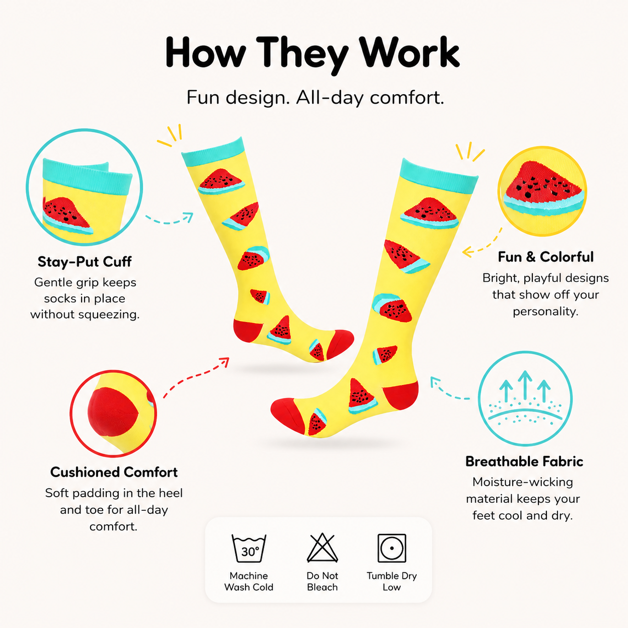 Tropical Fruit Compression Socks