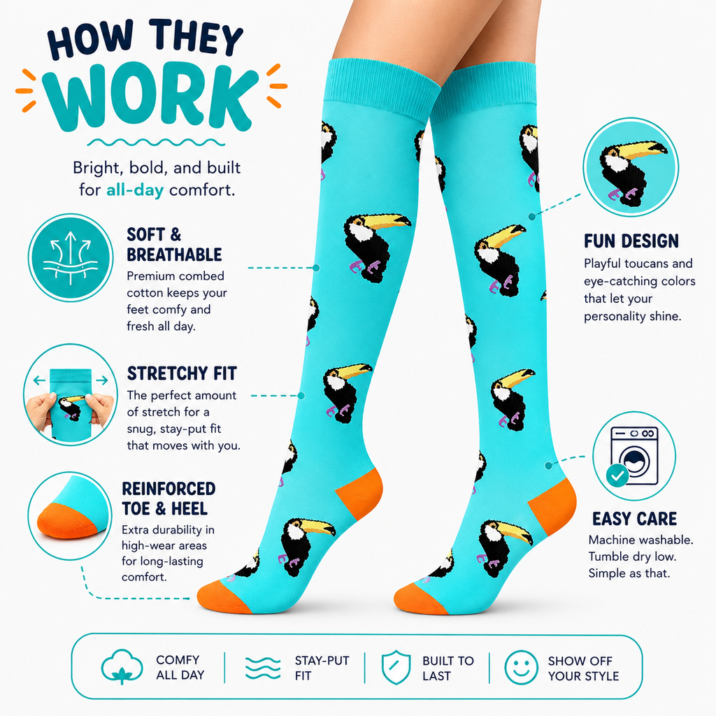 Toucan Paradise Compression Socks