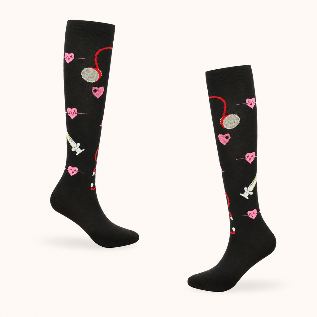 Black Nurse Compression Socks