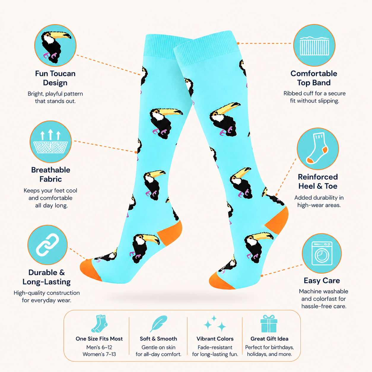 Toucan Paradise Compression Socks