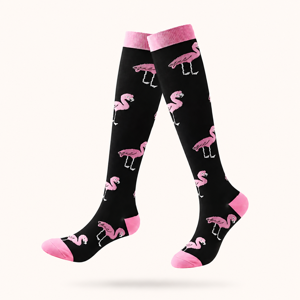 Pink Flamingo Compression Socks
