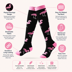 Pink Flamingo Compression Socks