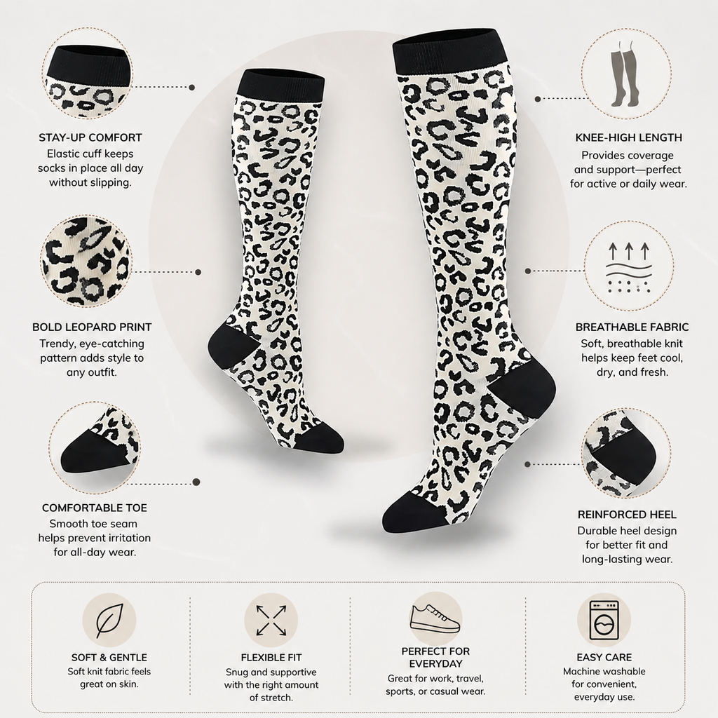 Snow Leopard Compression Socks