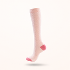 Blush Ribbed Compression Socks – Knee High Support Socks for Everyday Comfort