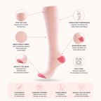 Blush Ribbed Compression Socks – Knee High Support Socks for Everyday Comfort