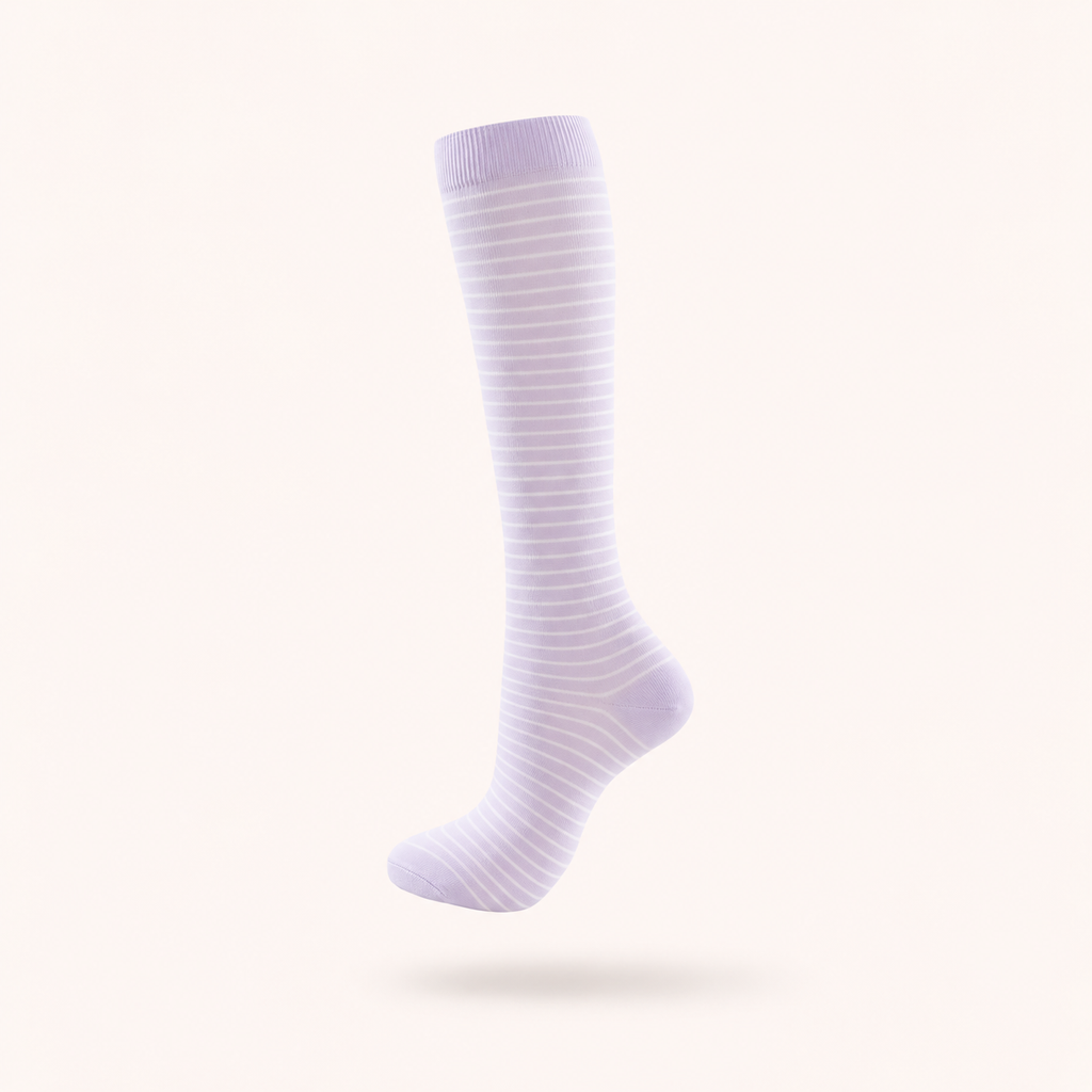 Lavender Stripe Compression Socks