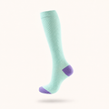 Mint Green Compression Socks with Purple Heel & Toe