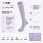 Polka Dot Compression Socks – Lightweight Knee High Support Socks for Women