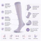 Polka Dot Compression Socks – Lightweight Knee High Support Socks for Women