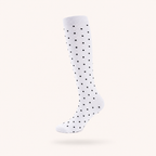 Premium White Compression Socks with Black Polka Dots