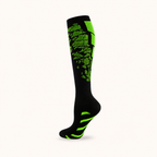 Neon Skull Compression Socks – Breathable Knee-High Athletic Support