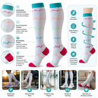 Heartbeat Pattern Compression Socks – Knee High Support for Nurses, Travel & Daily Comfort