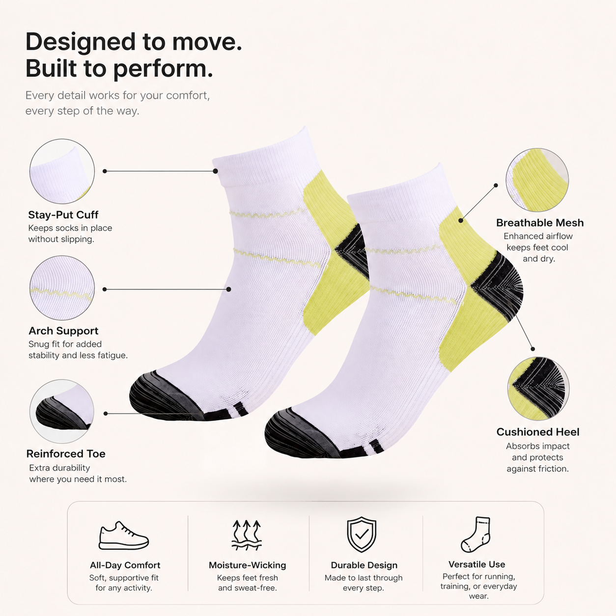 Ultra Comfort Compression Socks – Breathable Support for Running & Fitness