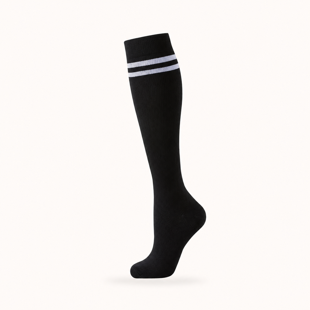 Classic Stripe Compression Socks – Knee High Support Socks for Men & Women