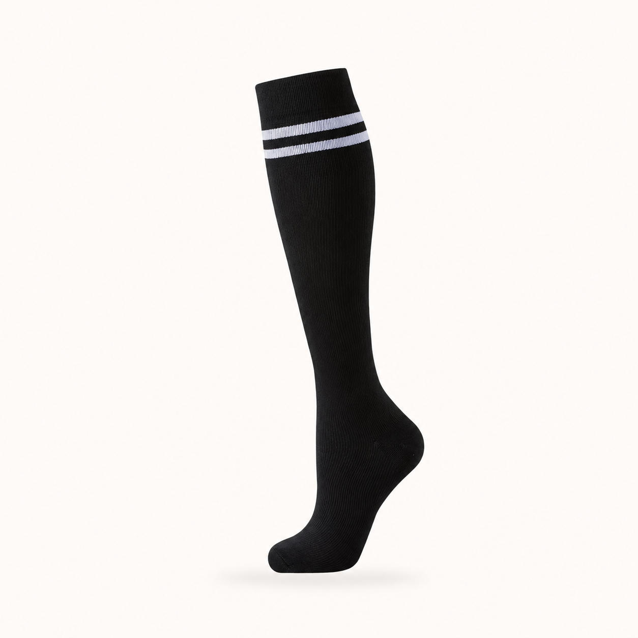 Classic Stripe Compression Socks – Knee High Support Socks for Men & Women