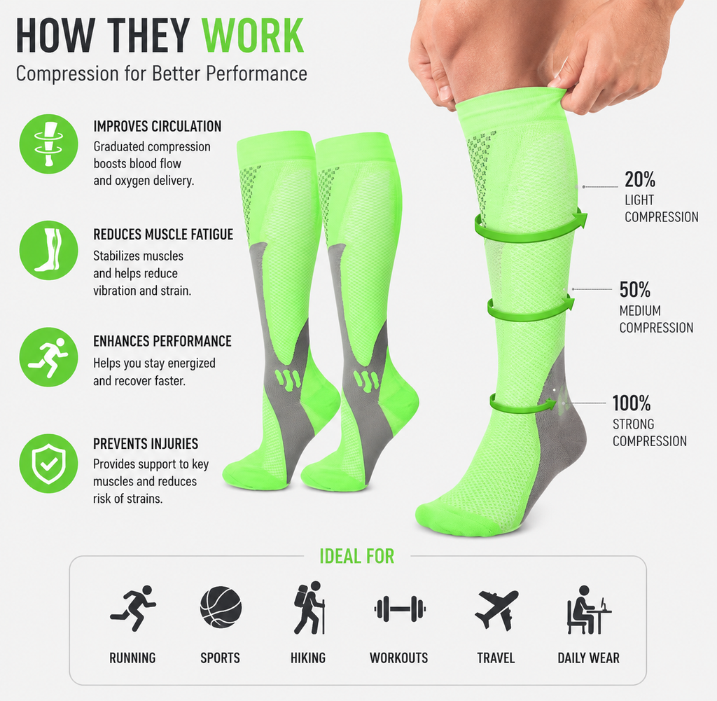 DynamicFit Compression Socks for Running & Recovery
