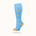 Sky Blue Cross Pattern Compression Socks
