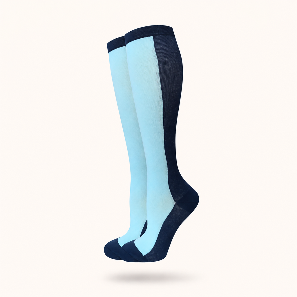 Classic Two-Tone Compression Socks – Blue Edition