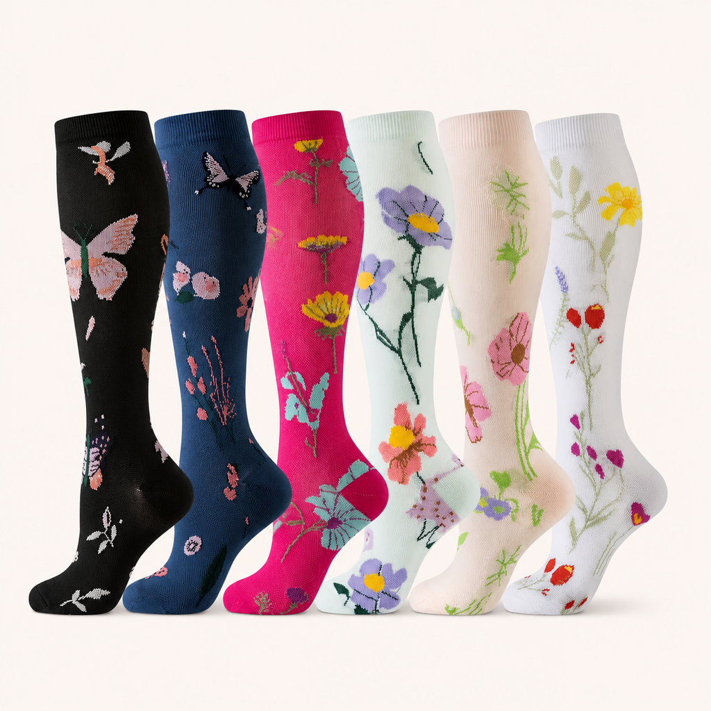 Floral Compression Socks – Comfortable & Stylish Leg Support