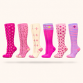 Knee-High Compression Socks – Vibrant Patterned Support for Circulation & Comfort