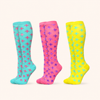 Bright Knee-High Compression Socks – Fun & Colorful Patterns for Comfort and Circulation
