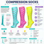 Bright Knee-High Compression Socks – Fun & Colorful Patterns for Comfort and Circulation