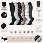 Women's Knee-High Compression Socks – Stylish Heart & Patterned Support