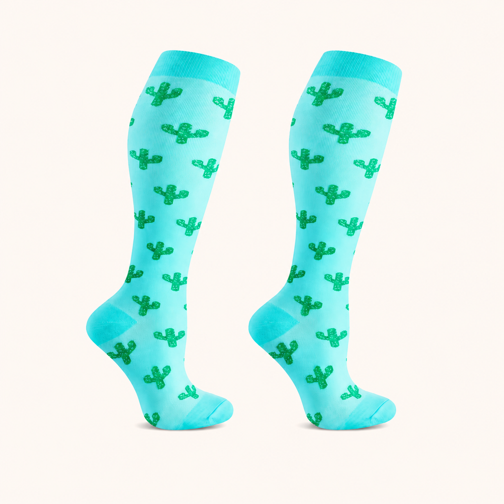 Cactus Pattern Compression Socks – Fun & Supportive Legwear for All-Day Comfort