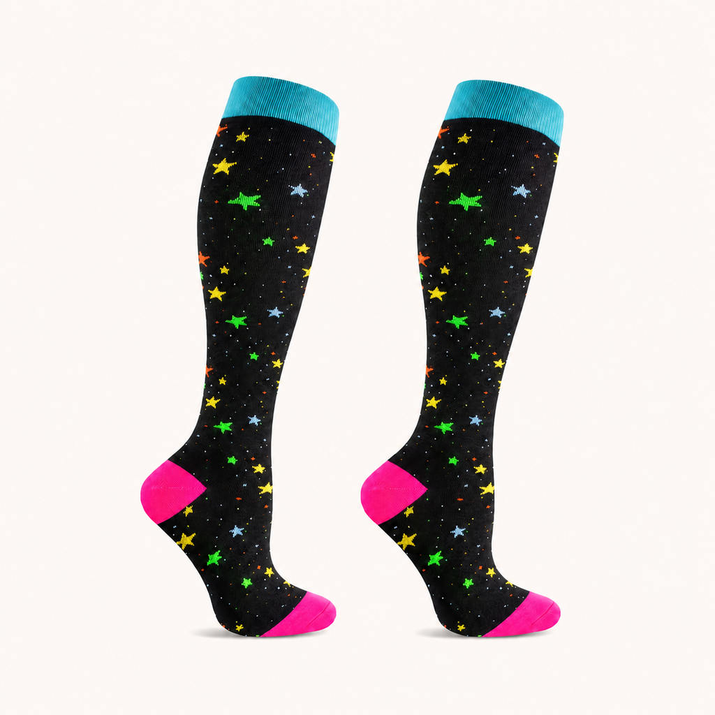 Neon Starburst Compression Socks