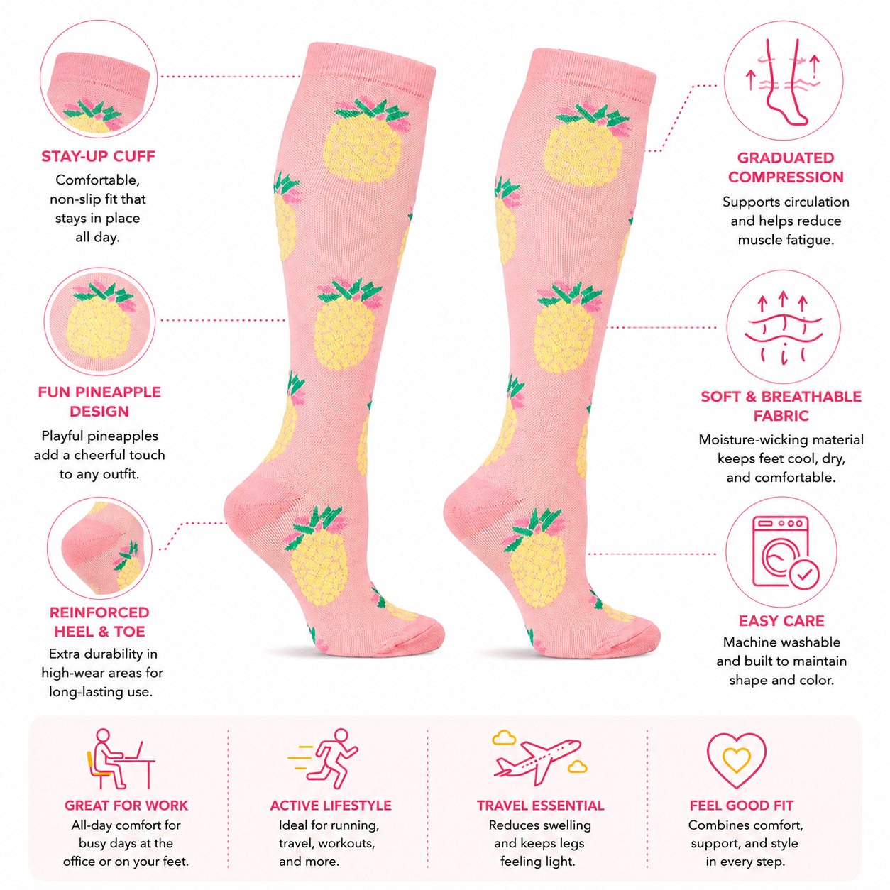 Pineapple Bliss Compression Socks