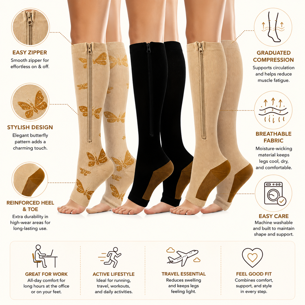 ZipEase Compression Socks