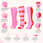Vibrant Knee-High Compression Socks – Stylish Support for Active Legs, Travel, and Recovery