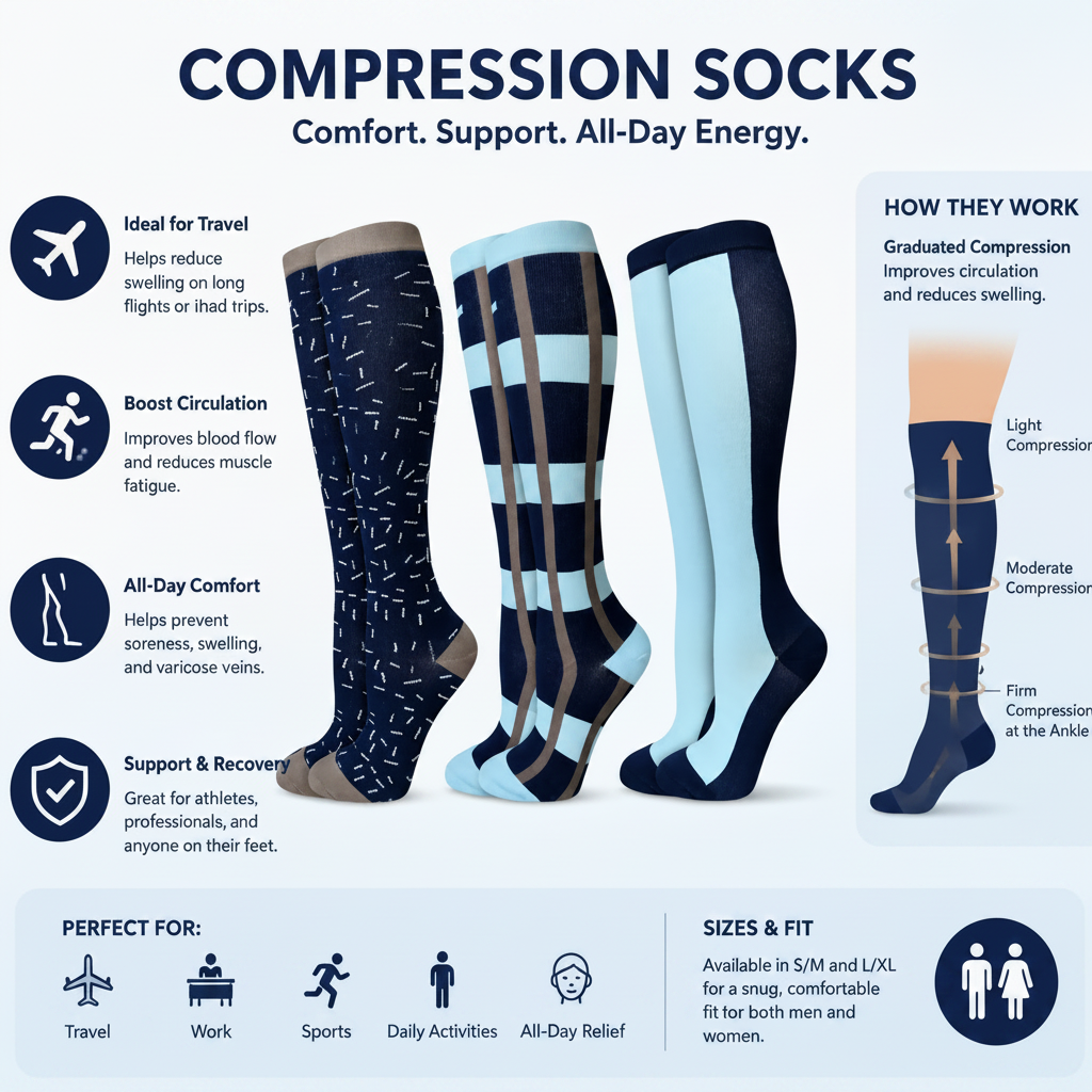 Men’s & Women’s Compression Socks – Knee-High Support for Circulation and All-Day Comfort