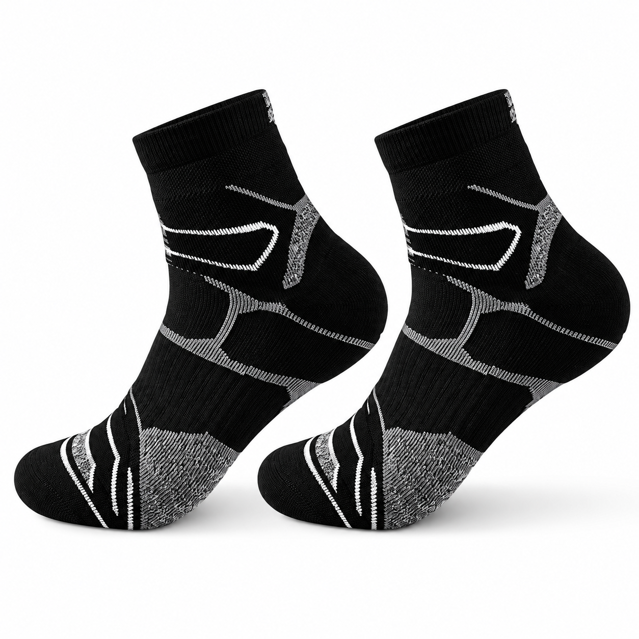 Performance Ankle Compression Socks with Arch Support, Breathable Cushioning & Reinforced Heel/Toe