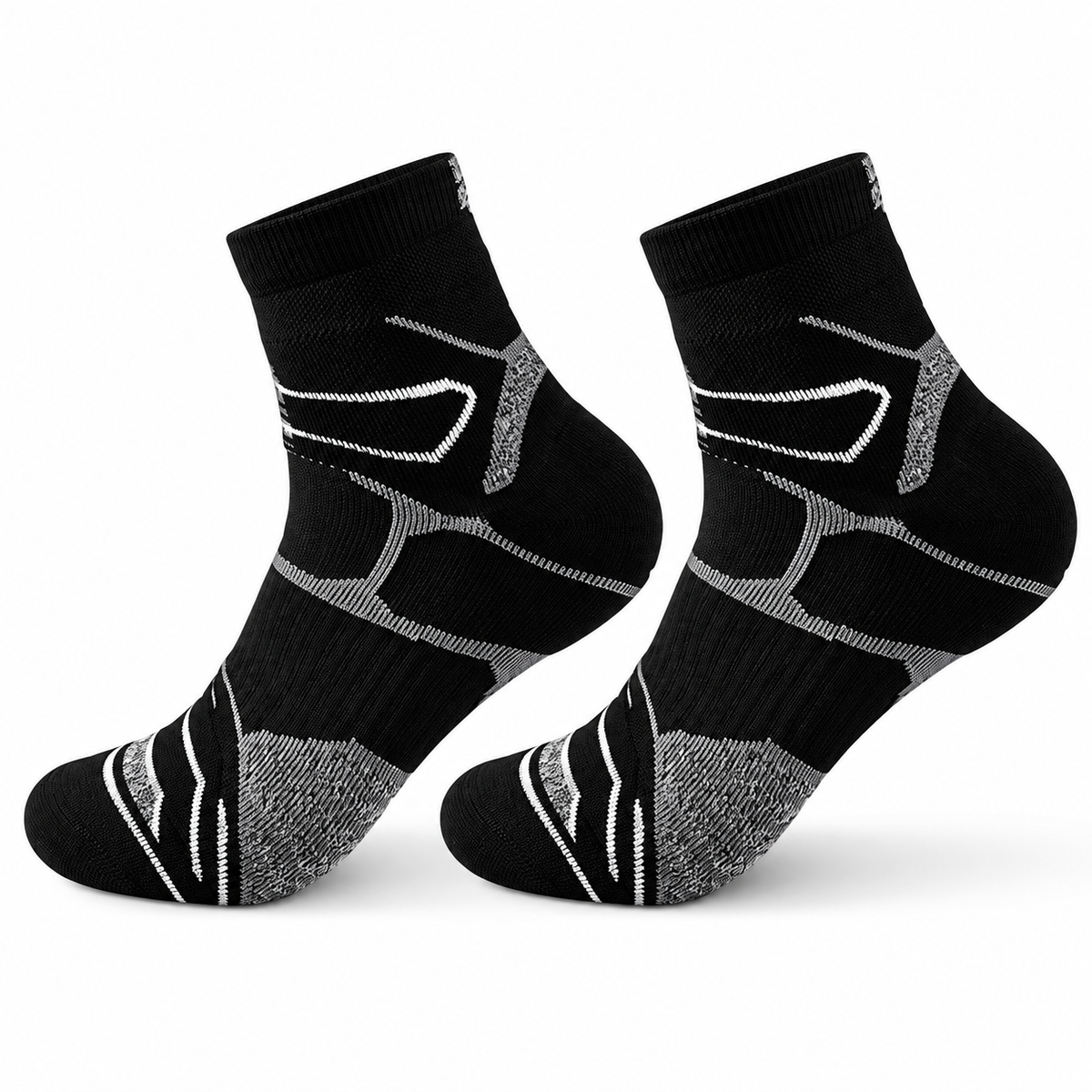 Performance Ankle Compression Socks with Arch Support, Breathable Cushioning & Reinforced Heel/Toe