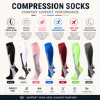 Graduated Compression Support Socks for Everyday Comfort & Circulation