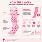 Pink Cross Compression Socks