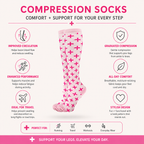 Pink Cross Compression Socks